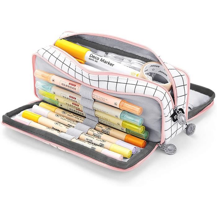 Trousse à Crayons Avec 48 Emplacements élastiques - Design Ballon De Football - 22.5x17x6 Cm - Pour école, Bureau, Artistes