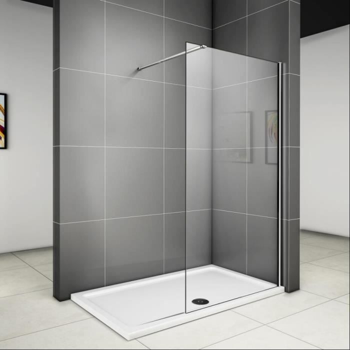 AICA 120x200cm Walk in Paroi de douche pare douche verre de 8mm anticalcaire