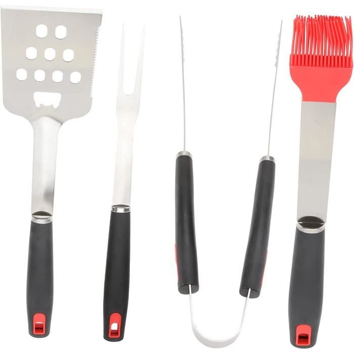 Kit De 28 Ustensiles De Barbecue En Acier Inoxydable - Spatule, Pinces, Thermomètre, étui Aluminium Inclus