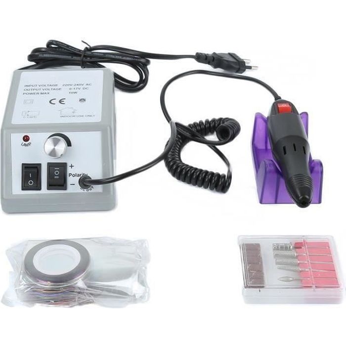 Kit Ponceuse à Ongles GRIS Polissoir Lime Nail Drill Appareil Electrique 20000RPM Professional pour Ongle Pied Manucure Pédicure Gri