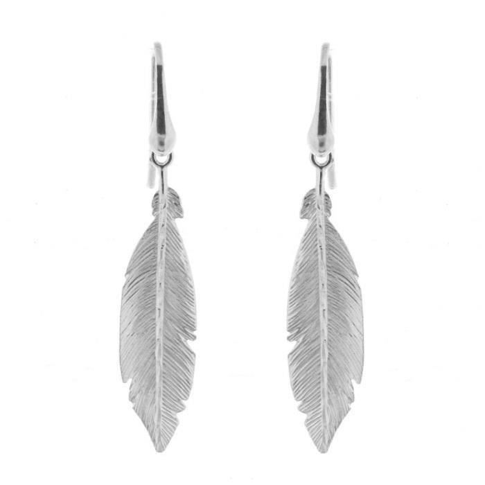 Boucles D'oreilles Plume Argent 925 – Mode – Neuves Avec étiquettes