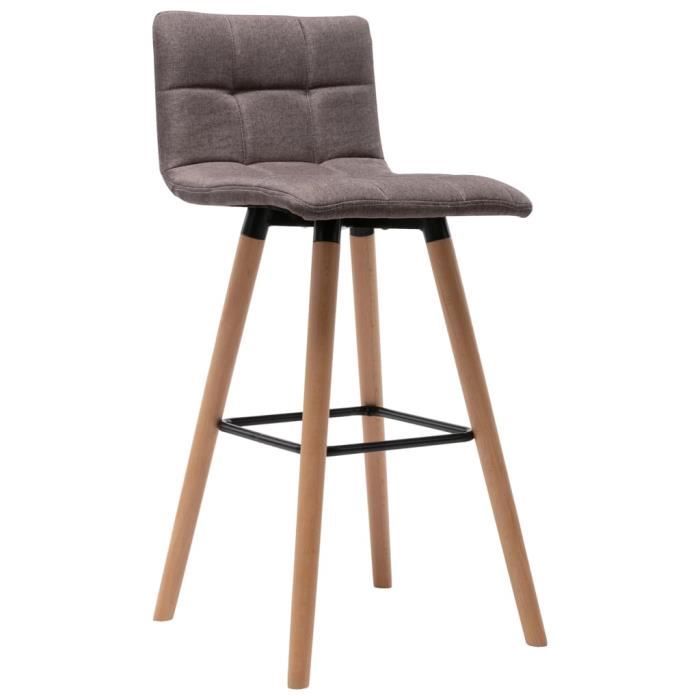 beauty®6144 fauteuil de bar style scandinave|chaise de bar taupe tissu|tabouret de salon ergonomique