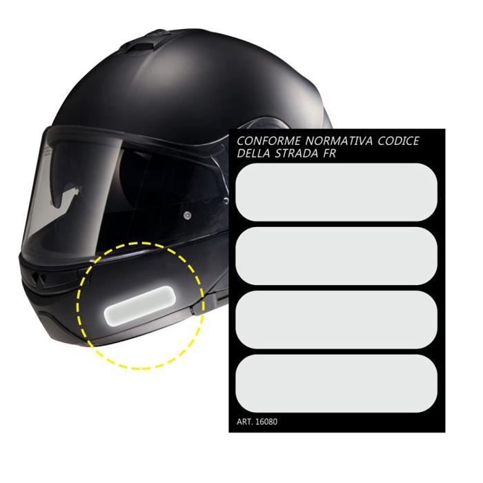 Autocollants Réfractifs pour Casque Moto, Blanc Argenté, 4 Pièces 85 x 23 mm