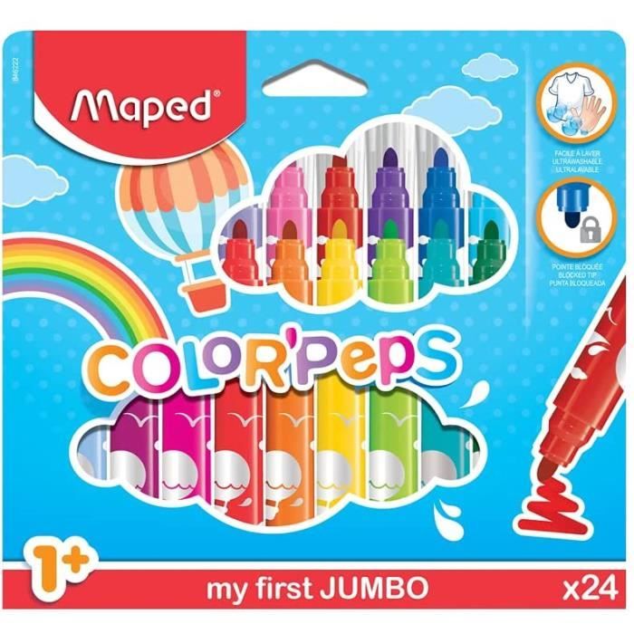 Color Peps Gros Feutres De Coloriage Premier Age Pour Bebe Et Enfant Des 1 An Avec Pointe Securisee Et Encre Lavable A L Eau Boite Cdiscount Beaux Arts Et Loisirs Creatifs