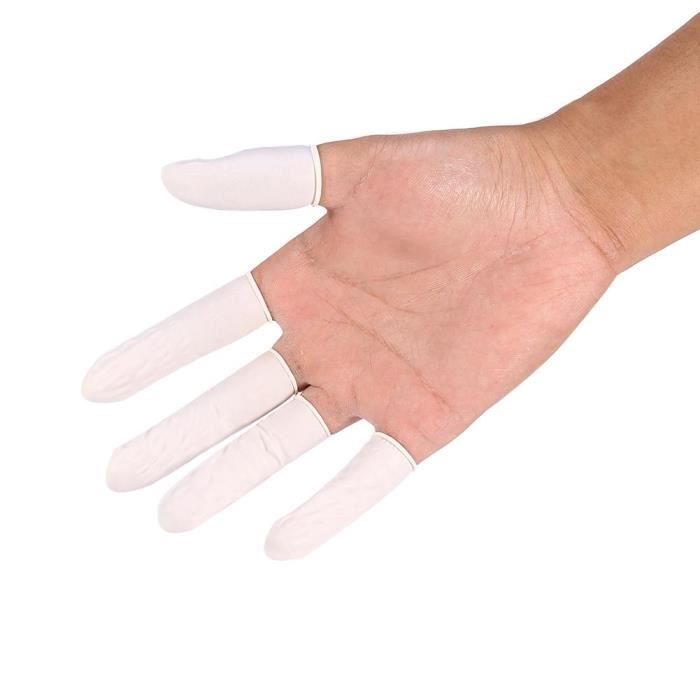 100Pcs Doigts en latex jetables anti-glisse jetable purification sans poussière caoutchouc de protection industriel résistant ABI