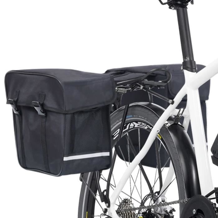 Sac de vélo double étanche vidaXL - Noir - 35L - Polyester 600D