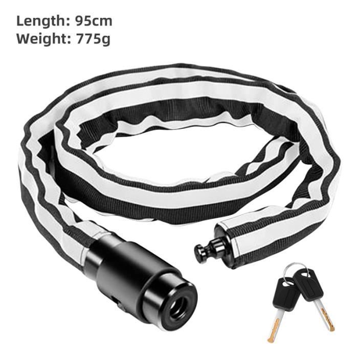 Antivol Vélo Dunlop - Câble En Spirale 8x1500 Mm - Avec 2 Clés Et Support De Cadre - Noir