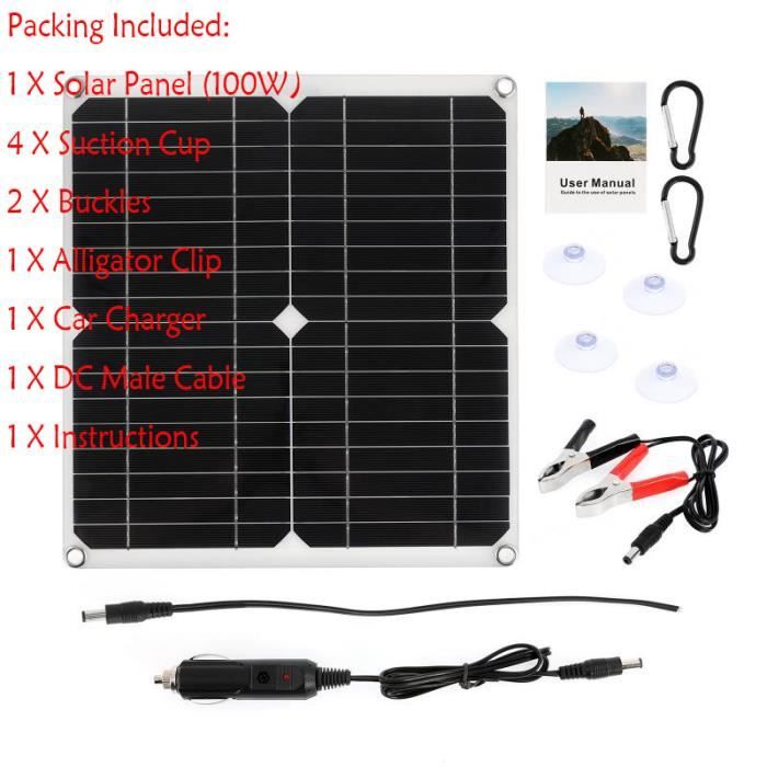 Kit solaire Camping-car 12/24-volts-610W avec batterie solaire au carbone