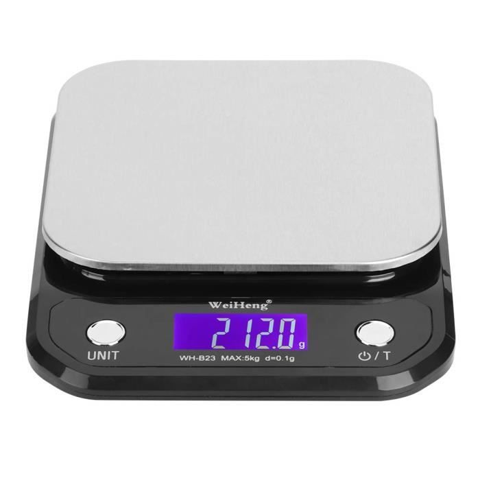 Balance De Cuisine électronique QL - Précision 10kg/1g, Acier Inoxydable, Fonction Tare