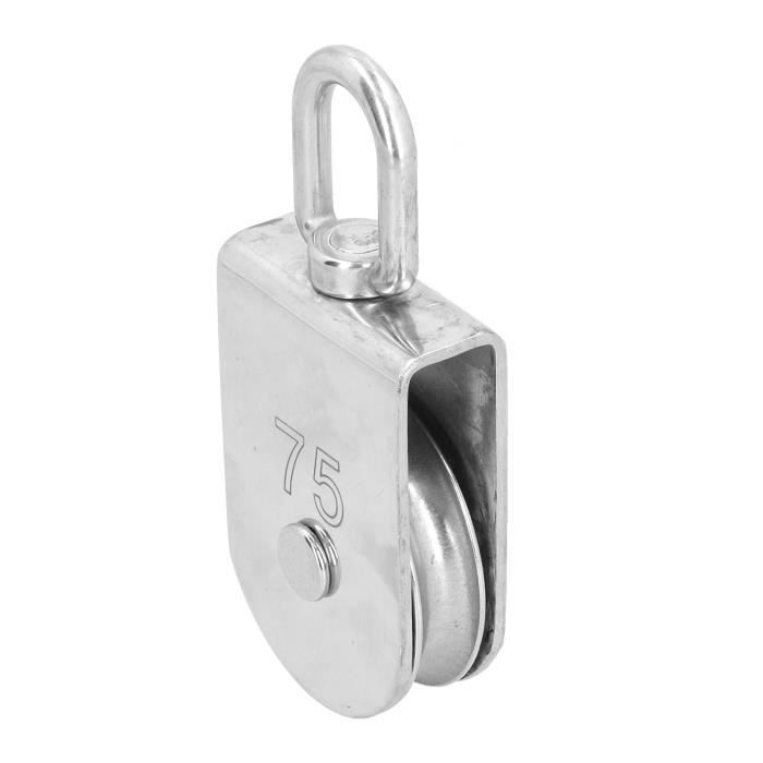 BLOC DE POULIE pivotant à roue unique en acier inoxydable M25 25 mm chargeant EUR 7,32 - FR