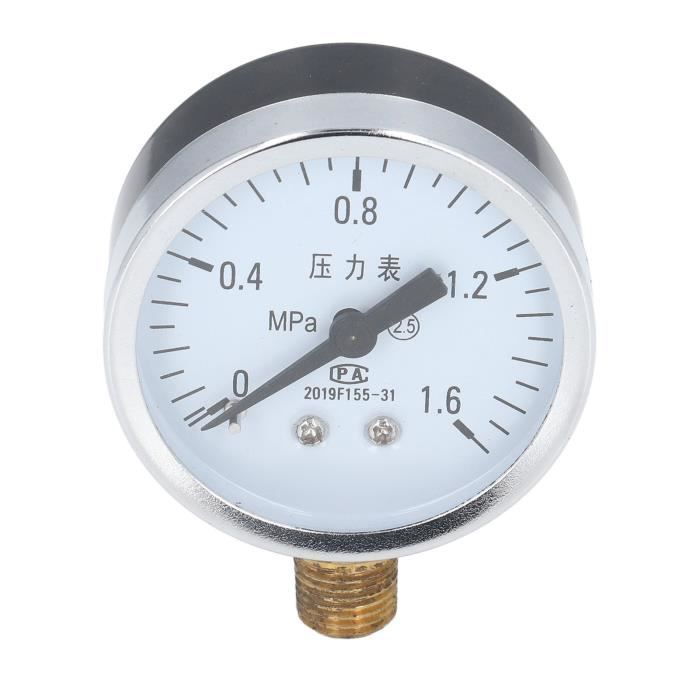 Manomètre Pression Air 0-60Bar / 0-6Mpa – Jauge Hydraulique 60mm Avec Raccord 1/4 NPT - 6