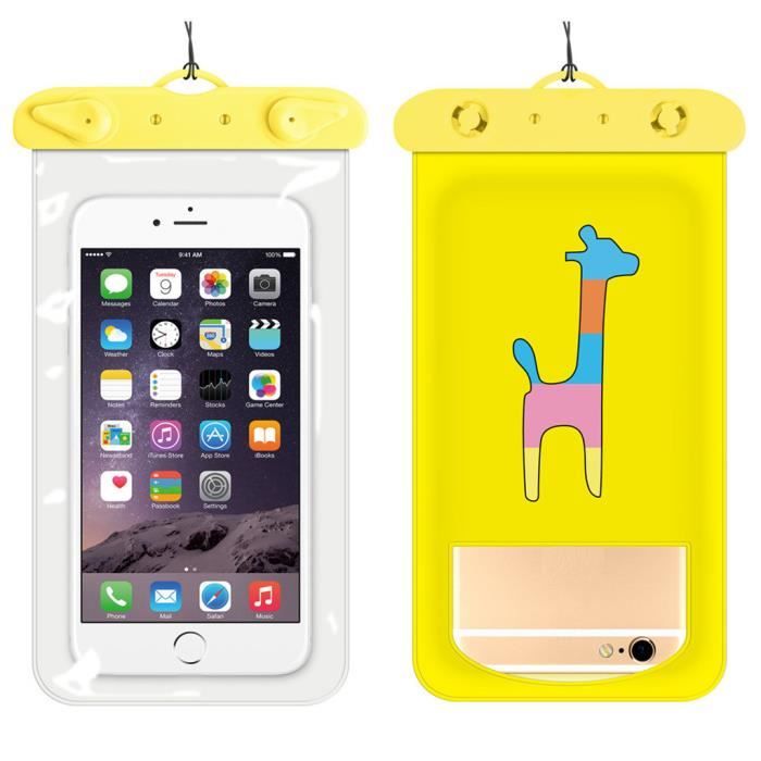 Pochette étanche Pour Téléphone - Housse De Protection Avec Lanière, Couleur Jaune Fluo