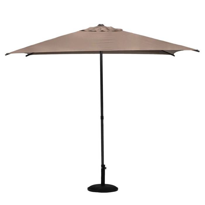 Parasol droit rond "Sisko" taupe D2,7m en aluminium traité époxy