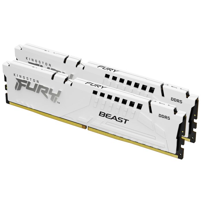 Mémoire RAM - KINGSTON - FURY Beast - 32 Go - 5600 MHz - DDR5 DIMM Blanc