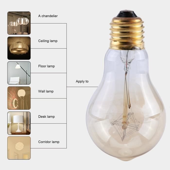 8Pcs Ampoules Vintage E27 40W A19 T Forme Ampoule Lampe Filament