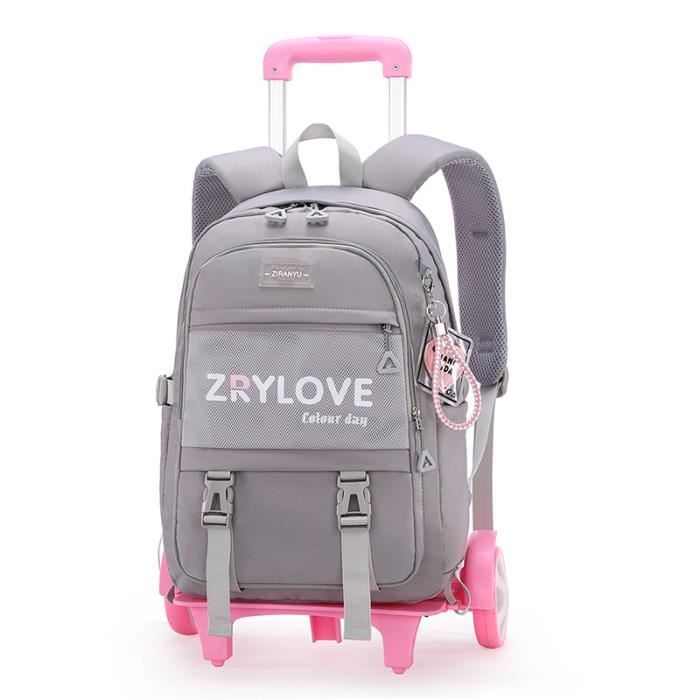 Sac à Dos Scolaire Fille 28L - Nylon Imperméable - Pour 10-18 Ans - Grands Compartiments, Housse Ordinateur 15" - Design Simple Et élégant Avec Pendentif