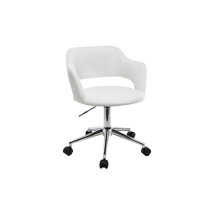 fauteuil de bureau design blanc jessy - miliboo - réglable en hauteur - a roulettes - contemporain - design