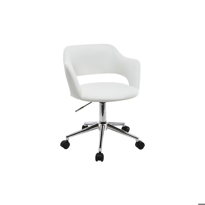 fauteuil de bureau design blanc jessy - miliboo - réglable en hauteur - a roulettes - contemporain - design