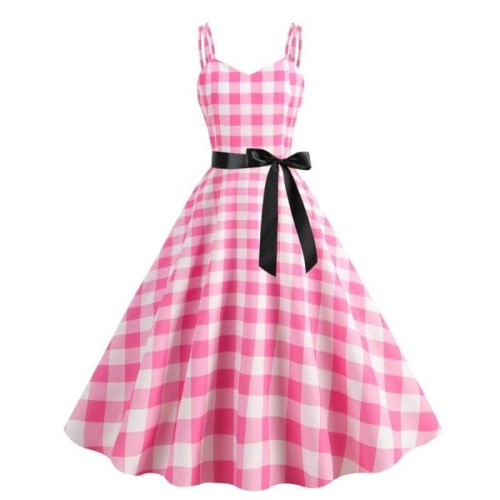 Robe Couleur Contrastée Imprimé Dos Nu