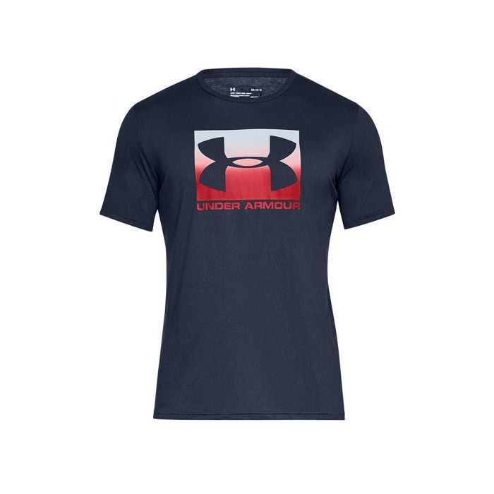 Teeshirt homme Under Armour Boxed Sportstyle SS en coton bleu Bleu