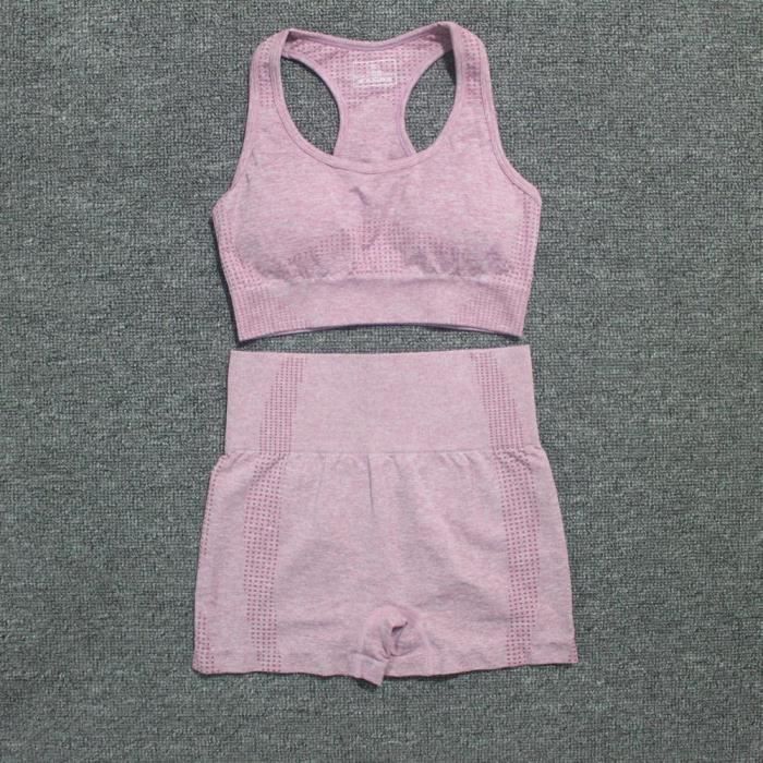 Tenue De Sport Femme PRS - Legging, Débardeur Et Crop Top Sans Coutures, Tissu Respirant - Pour Yoga, Pilates, Fitness - 2