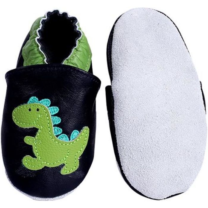 Chaussons Bébé,Chaussures Bébé en Cuir Souple,Animaux Slippers,Chaussons  Enfants Dinosaure,Antidérapant,pour Tout-Petits,12-18 mois vert - Cdiscount  Chaussures