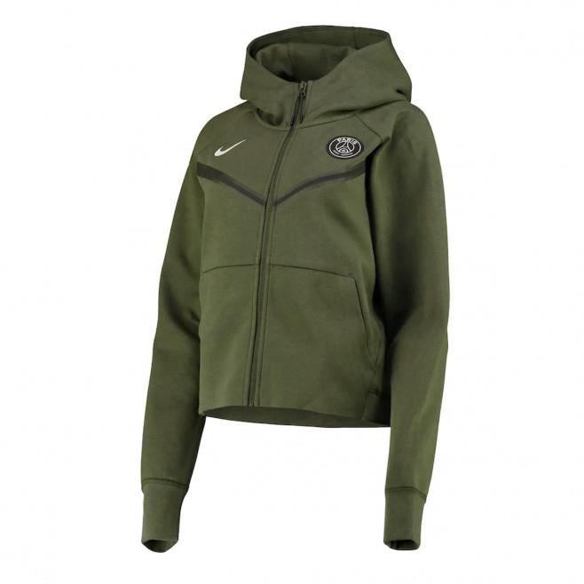 Veste de survêtement - Nike PSG TECH FLEECE - Vert - Football - Manches longues