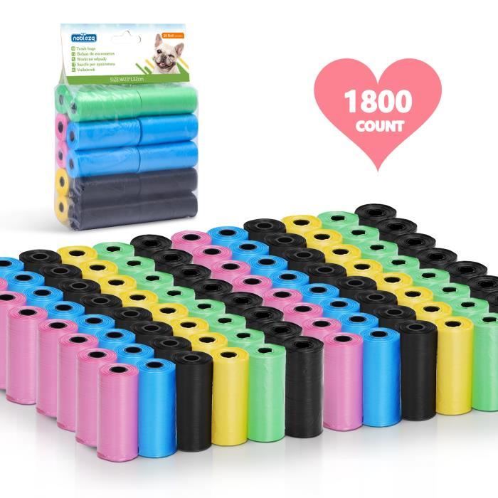 Meilleurs prix pour Nobleza Sac a crottes chien Sacs pour excréments de chien. 1800 sachets à déjections Canines, 120 Rouleaux, Couleur