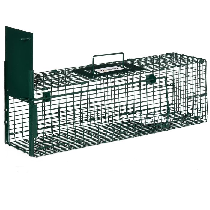 Piège de capture - Outsunny - piège vivant animaux acier 1 entrée rats souris - acier - 60x18x20cm - vert foncé Piège de capture - Outsunny - piège vivant animaux acier 1 entrée rats souris - acier - 60x18x20cm - vert foncé