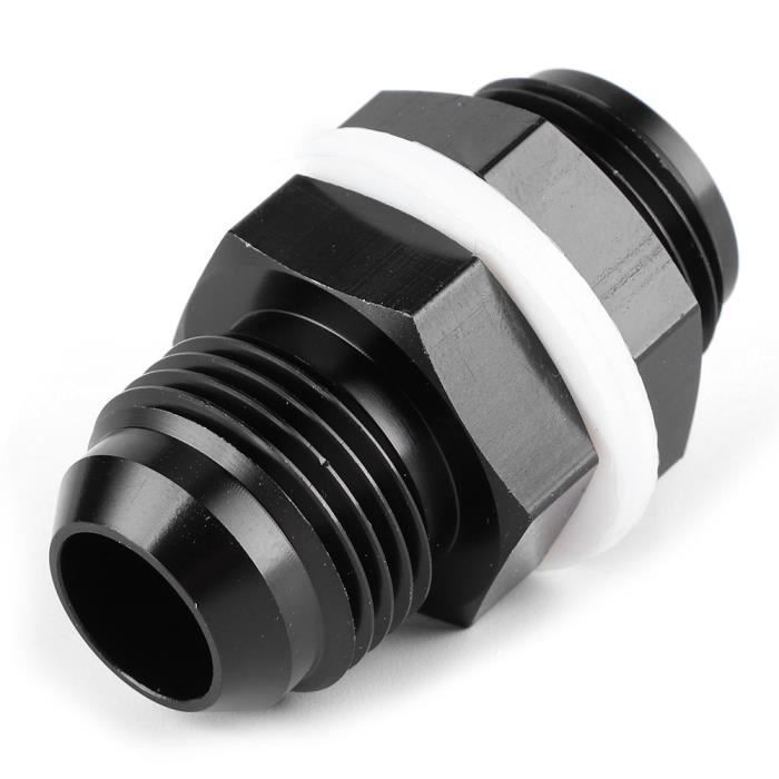 6AN Adaptateur De Raccord De Cloison De Pile à Combustible En Aluminium AN6 Écrou De Verrouillage 6 AN Filetage évasé Mâle Avec Rondelle En Téflon