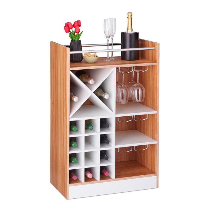 Relaxdays Lot De 2 Étagères à Vin En Bambou Noir - Support 5 Bouteilles, Design Élégant, Horizontal Ou Vertical, Idéal Cuisine, Bar Ou Cave à Vin
