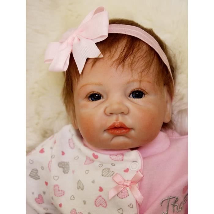 RUMOCOVO® 22 Pouces 55 cm Reborn Fille Réaliste poupée Bébé Nouveau-né Silicone Vinyle Souple Garcon Jouet Cadeaux