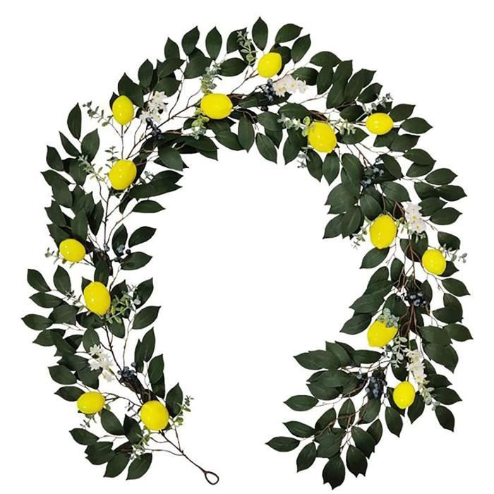 Guirlandes Citrons Artificiels ZWMBYN - Lot De 2, 52 Cm - Décoration Murale, Porte, Fenêtre - Style Rustique