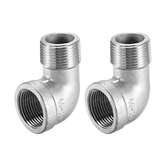 Coude 90° Acier Inoxydable 304 - Raccord BSPT Mâle Pour Tuyauterie - 3/8" - Résistant Haute Pression Et Température