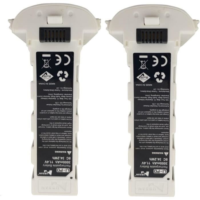 ZYGY 2PCS Batería 7.4V 3000mAh 15C 2S Li-Ion Con Cable USB Para RC EC08 DE85: Repuesto Para Coches, Barcos Y Drones Teledirigidos (Conector SM-4P)