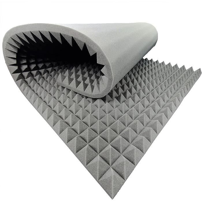Mousse Acoustique Pyramide 100x100x3cm - Isolation Phonique Studio, Bureau - Certifié Oeko-Tex