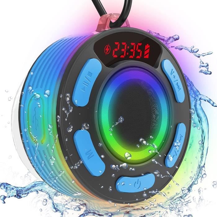 Mini Enceinte Bluetooth, Enceinte Douche Bluetoth Portable, IPX7 Haut