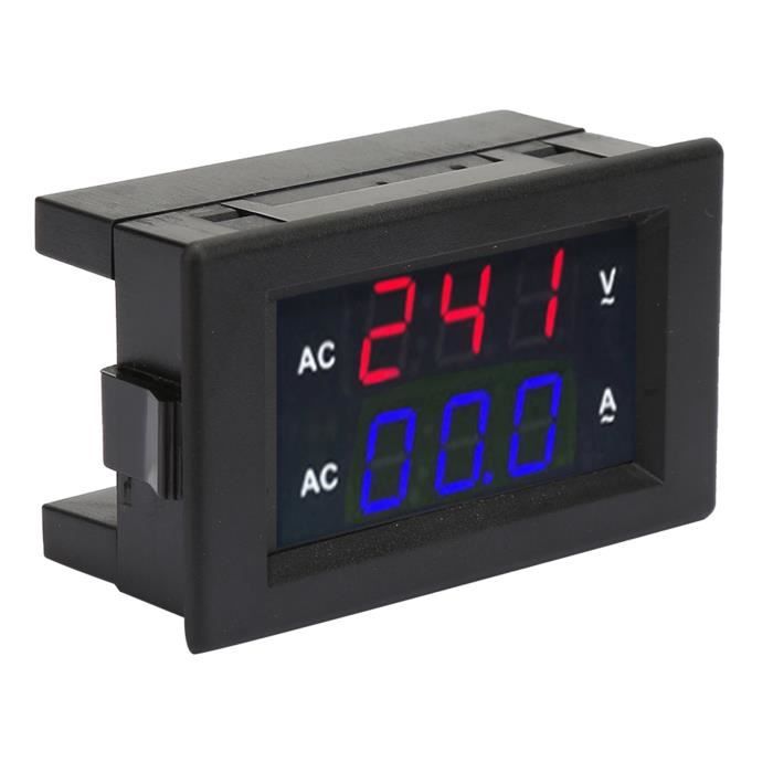 Voltmètre Ampèremètre Numérique DC 100V 10A - Double Affichage LED Bleu/Rouge 0,28" - Pour Batterie Auto, Solaire