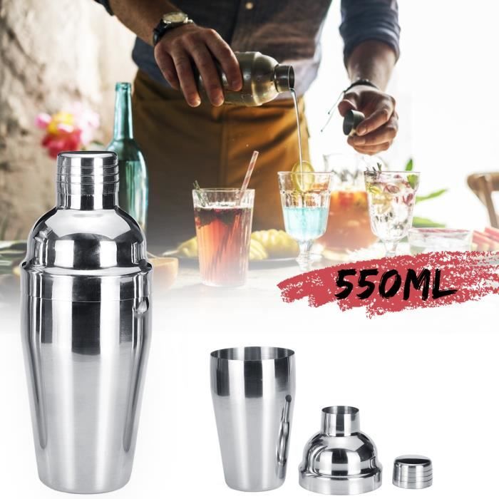 TEMPSA 550ML Shaker à Cocktail En Inox Café Glacé Shaker Professionnel