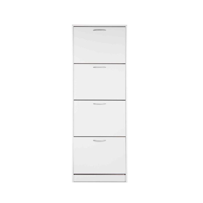 Meuble à chaussures 4 tiroirs en bois coloris blanc - MC7042 - Blanc - Terre de Nuit