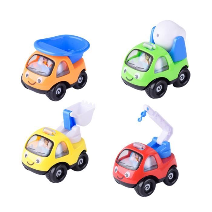 4 Pieces Bebe Jouet Voitures Dessin Anime Vehicules D Apprentissage Construction Camions Educatifs Pour Tapis De Jeu Enfant Cdiscount Jeux Jouets