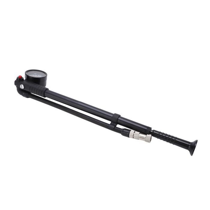 Pompe à Choc Haute Pression 300PSI Pour Fourche, Amortisseur Et Pneu Vélo – Alliage Alu, Manomètre Visible, Rotation 360°, Valve Américaine/française