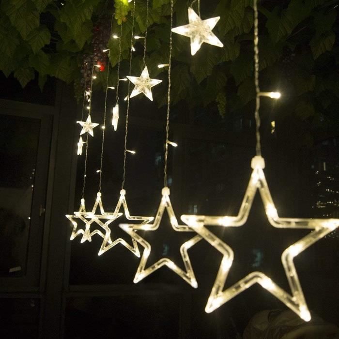 2M Lumière Guirlande De Noël Led Avec 12 Etoiles Colorées Ip44