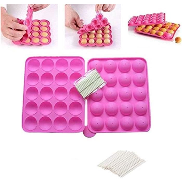 Moules à Sucettes En Silicone - 2 Moules Ronds + Accessoires - Pour Chocolat, Gelée, Résine