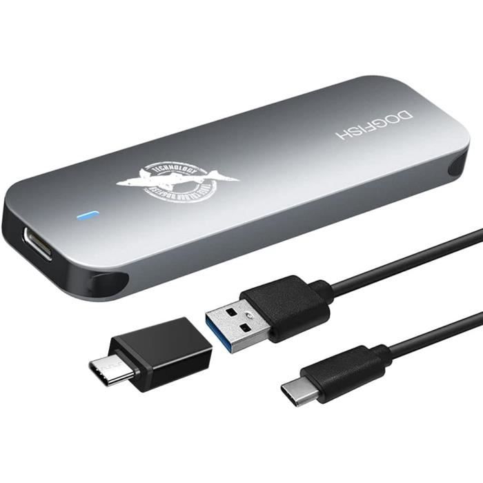 H5010 Dogfish Portable Externe Ssd 250 Go Ngff 2242-2260-2280 Métal Gris Usb ...