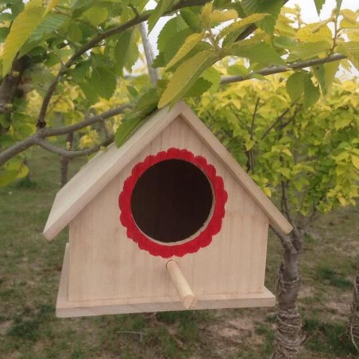 Volière,Maison de colibri en bois à suspendre, nid d'oiseau naturel pour l' extérieur- A[D61047251] - Cdiscount Animalerie