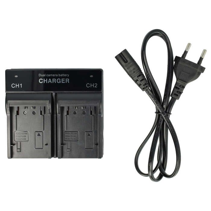Chargeur Double Batterie Vhbw Pour Caméras Sony - Compatible HDR-CX560VE, HDR-CX570E - Avec Adaptateur Allume-cigare