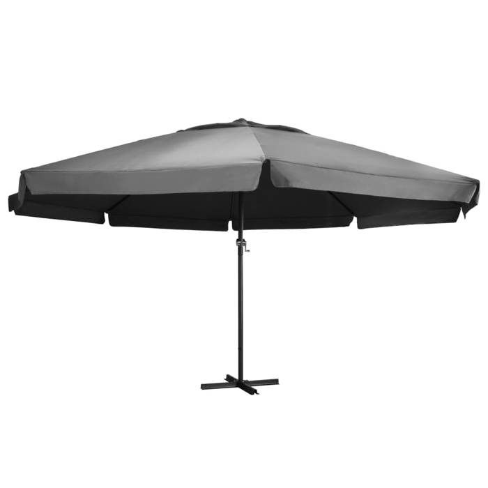 Vidaxl Parasol de jardin avec mât en aluminium 600 cm anthracite 47372