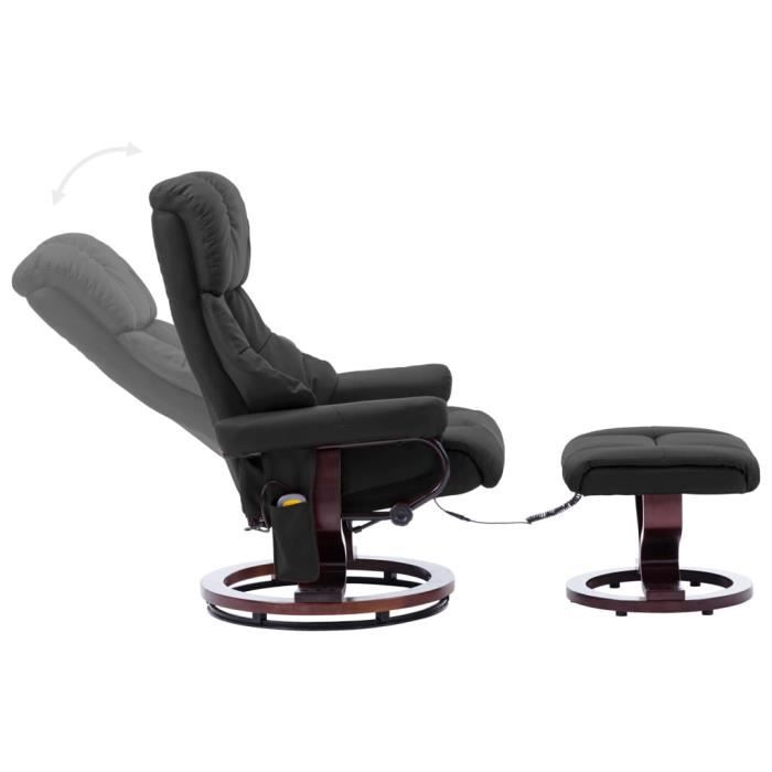hua - fauteuil de massage inclinable gris similicuir et bois courbé - yosoo - dx3276