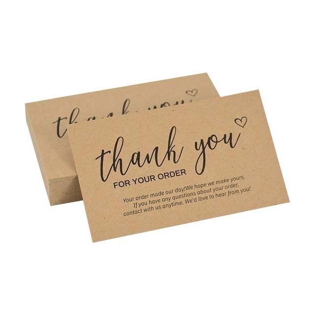 Lot De 180 Mini Cartes De Remerciement Kraft - 2 X 3,5 Pouces - Pour Petites Entreprises Et événements